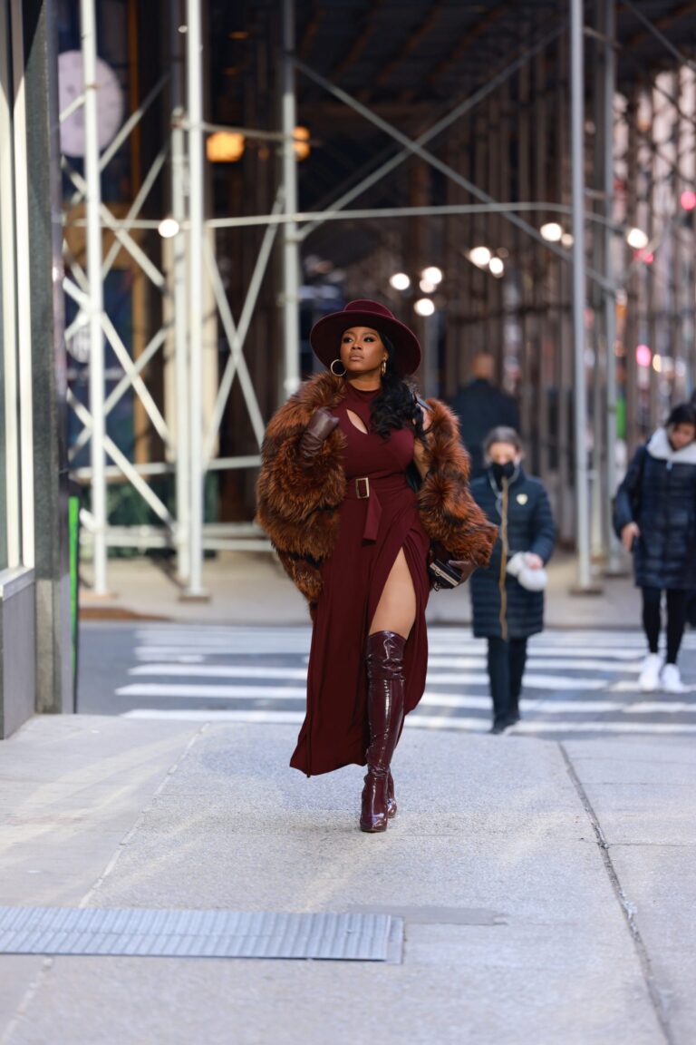 Claire’s Life: Attending Christian Siriano’s Fall 2021 Show Wearing Burgundy Wine Christian Siriano, a Helen Yarmak Fur, Steve Madden Boots, and a Frances Grey Hat!