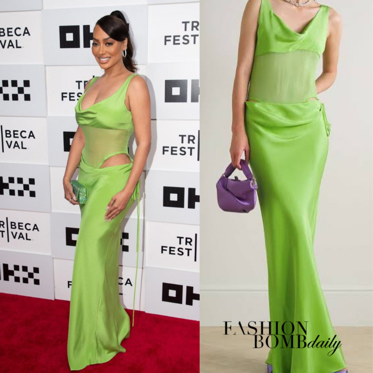 La La Anthony Wore a Lime Green Christopher Esber Gown to the Tribeca Film Festival